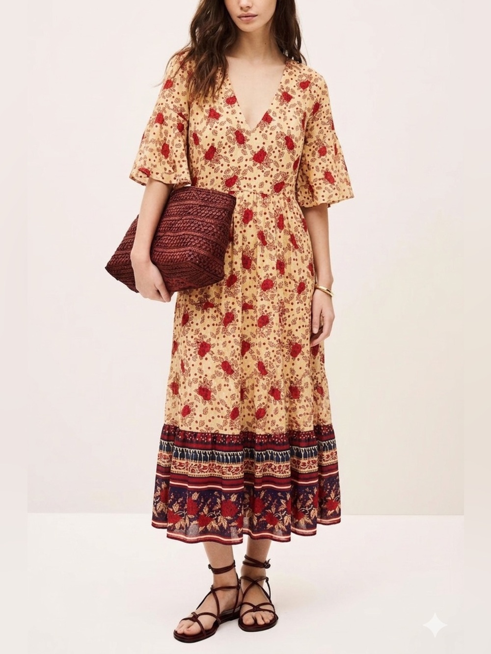 Faithfull The Brand x Anthropologie Midi Dress US 8 Large
